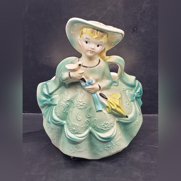 Reuben's Other - Vintage Rubens Originals Japan Southern Belle Planter Teal Gold 474M
